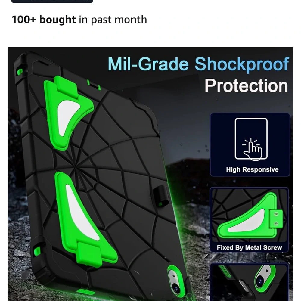 Rugged Black and Green Tablet Case